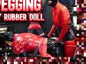 Pegging My Rubber Doll - Lady Bellatrix in heavy rubber with strap-on (teaser)