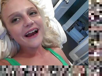 Blonde teen girlfriend Stacey Kiss fucks and gets cum splattered
