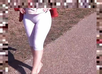 Big asses in white leggings