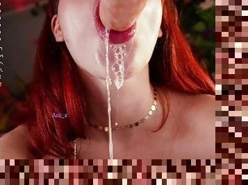 Do u love the saliva play ? Look how the delicious redhead arii make a sloppy blowjob, and enjoy it