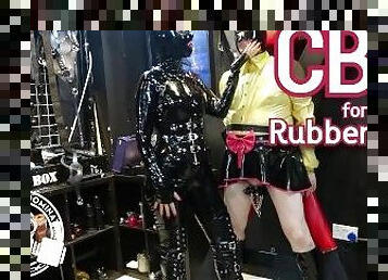 CBT for Rubber Sissy - Lady Bellatrix in heavy rubber in the dungeon (teaser)