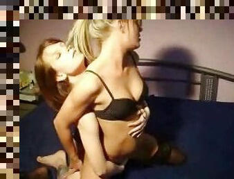 Fabulous young lesbians with a strapon