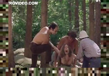 Four Horny Lumberjacks Abuse a Sexy Blonde who Got Lost In The Forest