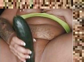 Cumming On A Thicc Cucumber