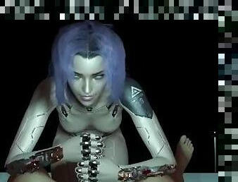 Robot Girl POV Handjob  Cyberpunk Porn Parody