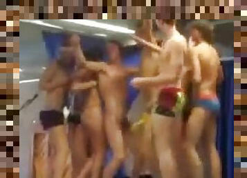 A few sexy girls take their clothes off at a frat show