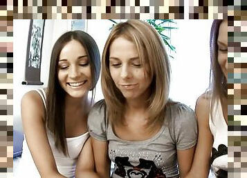 Three nice babes lick each others fresh pussies