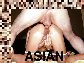 [censored] big dick Asian ladyboy teen Maya deepthroat blowjob and deep anal