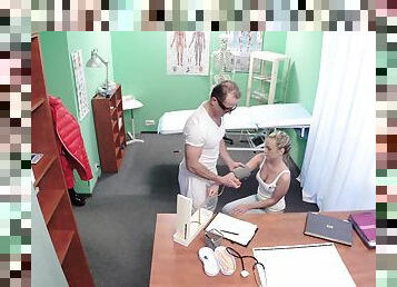 Cristal Caitlin gets her shaved pussy fucked good by her doctor