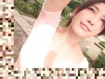 Japanese ballerina is beautiful outdoors