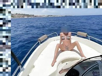 Hot blonde fucked on a boat