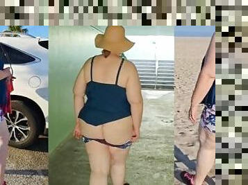 Your big ass milf visits the beach (come along)