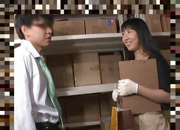 Warehouse worker Urumi Narumi gets fucked on her workplace