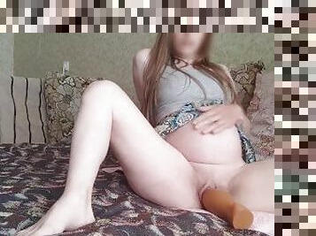 besar-huge, hamil, vagina-pussy, isteri, sayang, creampie-ejakulasi-di-dalam-vagina-atau-anus-dan-keluarnya-tetesan-sperma, pasangan, alat-mainan-seks