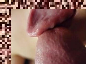 CLOSE UP: BEST Blowjob ! Sucking Cock ASMR, Tongue and Lips BLOWJOB