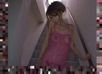 Riho Hasegawa Masturbating Her Asian Pussy in Full Body Pantyhose