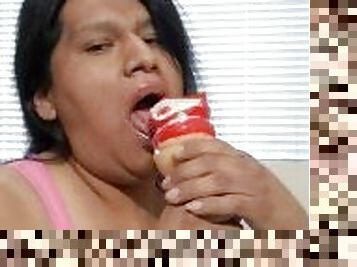 Sucking, Licking Big Cream Cone