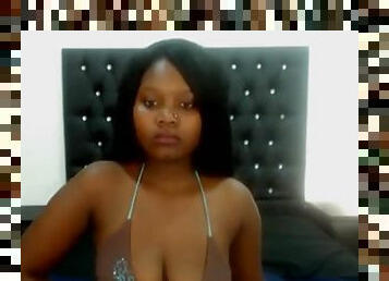 Sexy Ebony Girl Shows nice tits
