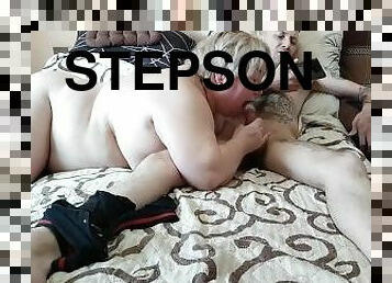 my stepson loves it when I come to him naked and suck his dick