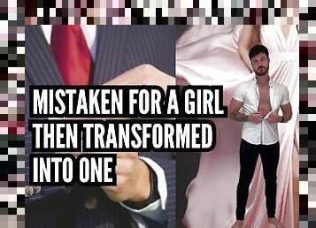 Gender transformation - Mistaken for a girl then transformed into one