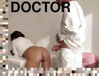 doggy-style, rysk, amatör, anal, brudar, doktor, tonåring, creampie, kåt, söt