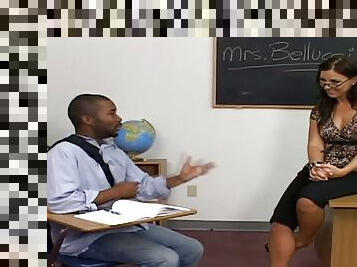 Sexy teacher Maria Bellucci gets fucked by a black dude