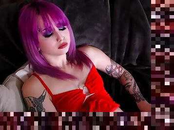 Girl with pierced and inked colored hair POV sucks and gets fucked