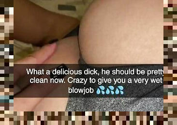 Naughty wife loves to cheat on her husband on snapchat with a young man with a big thick dick