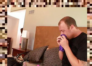 Panty sniffer gets caught and taken care of by Christy West