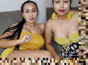 Big boobs Thai lesbian girlfriends having sexual fun in this homemade video