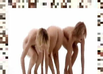 Naked girls do an erotic aerobic dance