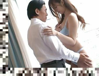 Beautiful Kaede Fuyutsuki masturbates and rides a cock