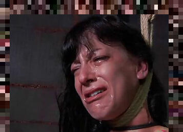 Sexy Elise Graves cries in pain during the most hardcore BDSM torture