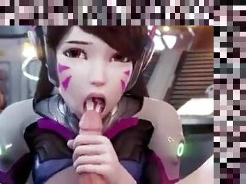 Overwatch D.Va Deepthroat Anal Creampie 3D Hentai