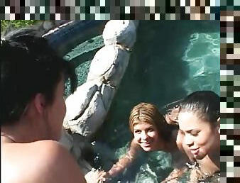 Lusty Lesbians Finger And Insert Toys In Pussies At Pool Outdoor