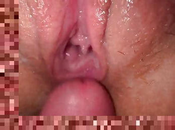 I fucked my teen stepsister tight creamy pussy and cum close up