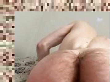 Watch From Behind A Young Sexy Fit Male Fuck & Jerk Off, Show Ass and Back (SEXY MOANS)