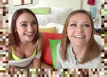 Khloe and Alisa give a rimjob to a man and enjoy FFM anal sex with him