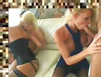 Remarkably hot blonde chicks in a foursome