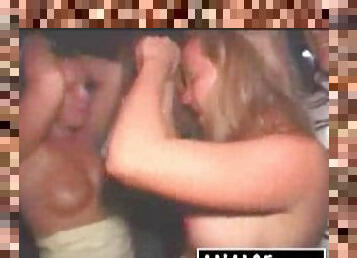 Party girls are fooling around lesbian-style