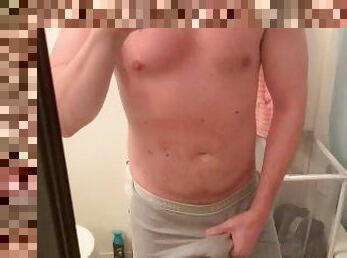 CUMMING IN MY BOXER BRIEF SHORTS BEFORE SHOWER