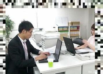 Hardcore fucking on the office table with a sexy Japanese secretary