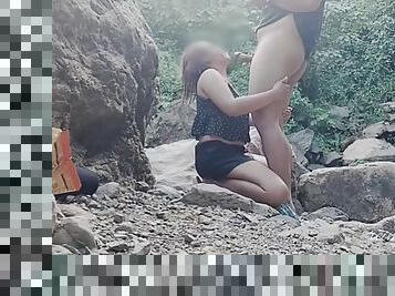 I said lets go to FALLS not SUCK MY BALLS - Pinay Reima Public Waterfall Fuck