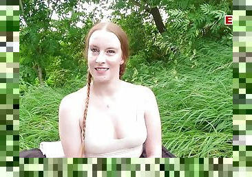 Outdoor creampie Date - german redhead teen slut meet and fuck POV pick up