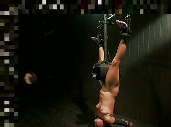 Brunette Eden Coxxx Hanging Upside Down in Extreme Bondage Vid