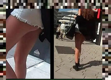 Following a hot ass girl in little shorts around town