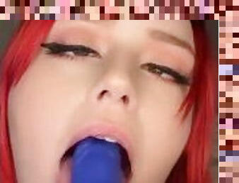 Sucking dildo AHEGAO style