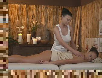 Erotic fucking on the massage table with busty Czech Lucy Li