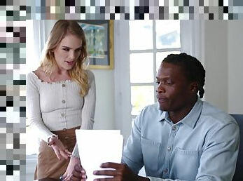 Cock hungry Natalie Knight invited her black friend over for sex