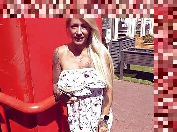 German blonde Street Slut Fuck date in Public
